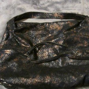 Large iridescent black leather KOOBA shoulder bag